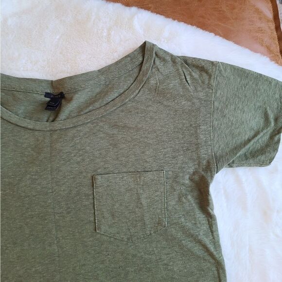 J. Crew Olive Green Boatneck Tee (Size XXS) - Picture 3 of 6